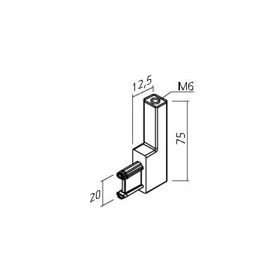 Support d'extrémité pour tube rectangle