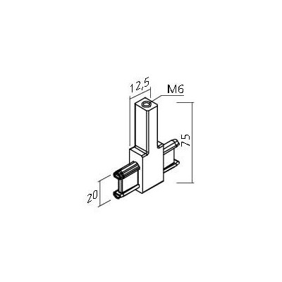 Support intermédiaire pour tube rectangle