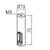 Support d'extrémité rond pour tube rectangle