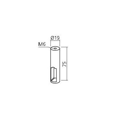 Support intermédiaire rond pour tube rectangle