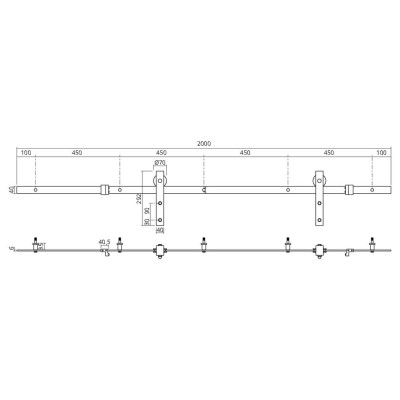 Set complet pour porte coulissante BASIC