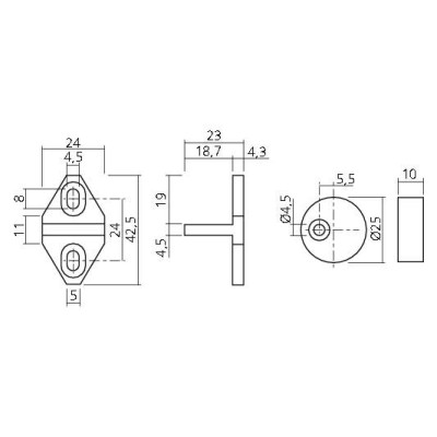 Guide bas et haut pour porte coulissante BASIC, WHEEL et WHEEL TOP