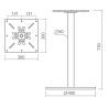 Pied de table central chromé ou blanc Douglas