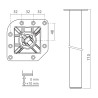 Pied de table carré 80 - hauteur 705 mm