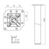 Pied de table carré 80 - hauteur 1100 mm