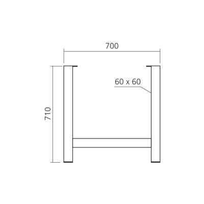 Pied de table en H, hauteur 710 mm