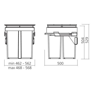 Poubelle EVO tri sélectif 80L