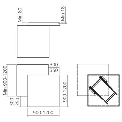 Ferrure de table coulissante en angle CORNER