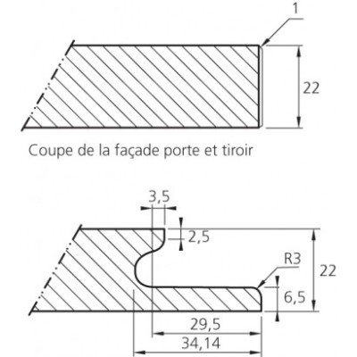 Porte de cuisine sur-mesure LINATE plaqué