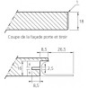 Porte de cuisine sur mesure LUNA - Poignée look inox