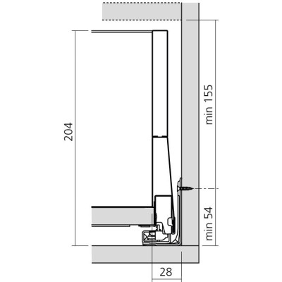 Tiroir sur mesure MERIVOBOX Blum - Hauteur : 209 mm BOXCOVER