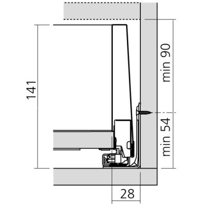 Tiroir à l'anglaise sur mesure MERIVOBOX Blum - Hauteur : 144 mm