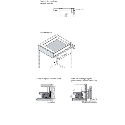 Tiroir sur mesure LEGRABOX Blum - Hauteur : 80 mm