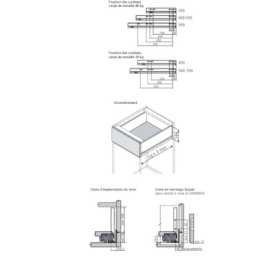 Tiroir sur mesure LEGRABOX BLUM - Hauteur : 144 mm