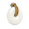 Bouton de meuble porcelaine et cuir DATONG blanc