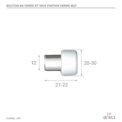 Bouton de meuble rond en verre givré IGLOO