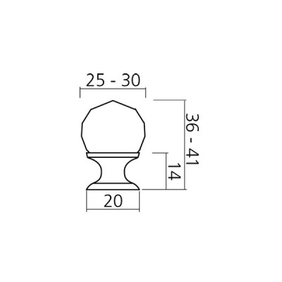Bouton de meuble CRISTAL DIAMANT - Verre