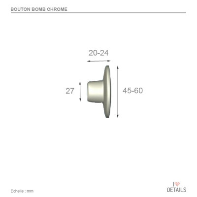 Bouton de meuble CONVEXE - Chromé