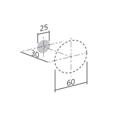 Bouton de meuble incurvé rond - Verre