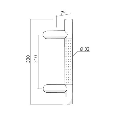 Poignée de tirage inox inclinée