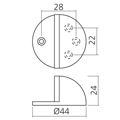 Butée de porte demi cercle