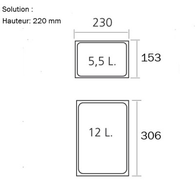 Bac poubelle gris - 12 L