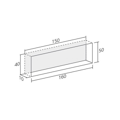 Poignée de meuble look inox cuvette rectangle