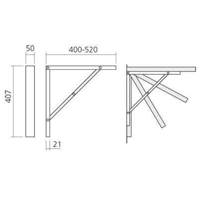 Support de table repliable - Gris