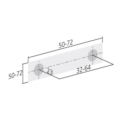 Bouton de meuble carré chromé QUADRO