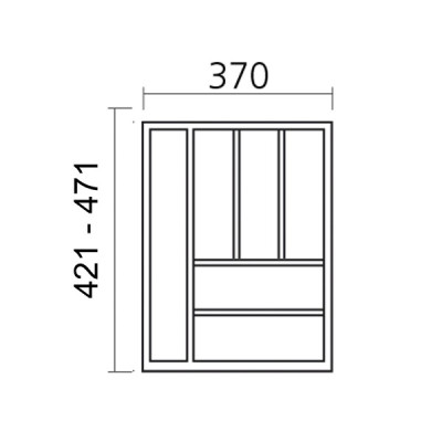 Range-couverts bois pour tiroir de 450 mm de large