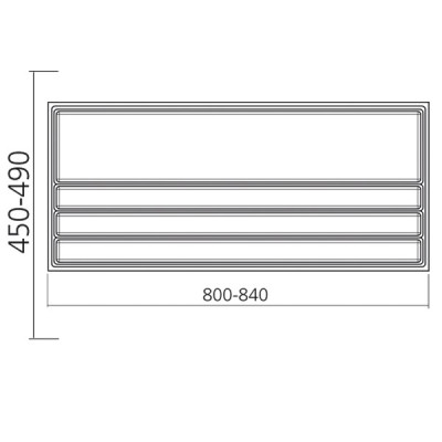 Range-couverts gris pour tiroir de 900 mm