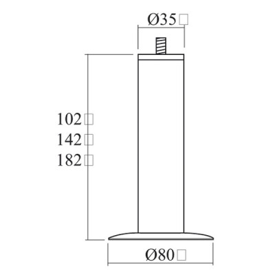 Pied de meuble cylindrique