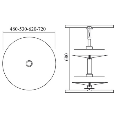 Ensemble tourniquet 2 plateaux rond