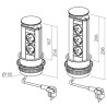 Bloc prise escamotable 2 ou 3 prises diamètre 100