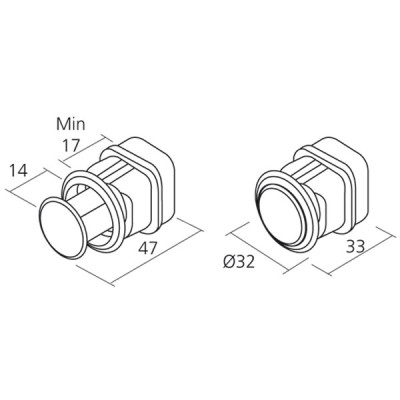 Bouton de meuble POURSSOIR - Look aluminium