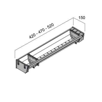 Range-couverts inox pour tiroir de 600 mm