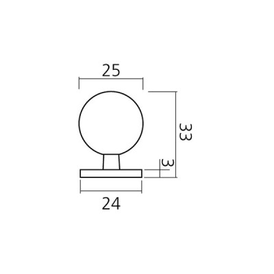 Bouton de meuble boule sur embase - Laiton poli