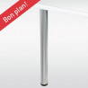 Lot de 4 pieds de table ronds ALDO hauteur 710mm, diamètre 60mm