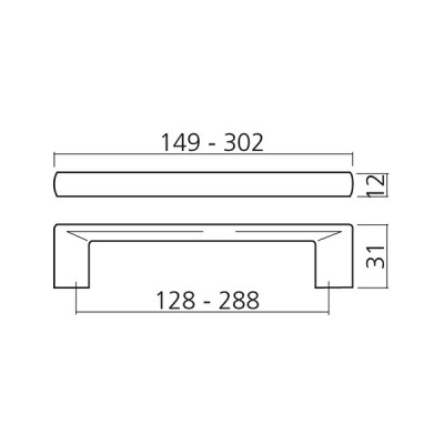 Poignée de meuble look inox