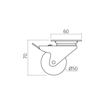 Roulette pivotante diamètre 50