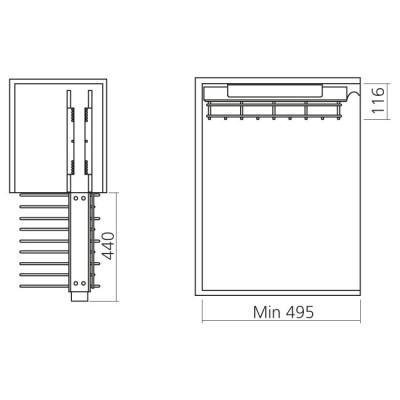 Porte pantalons coulissant chromé simple avec range-accessoires