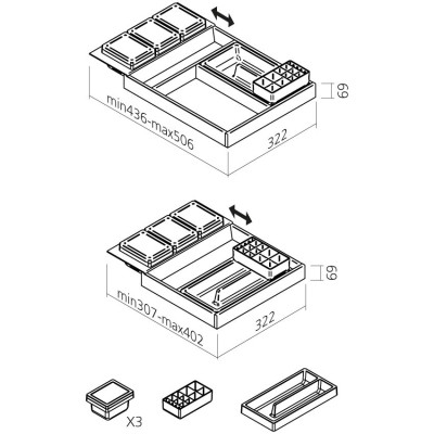 Range-accessoires pour tiroir de salle de bain