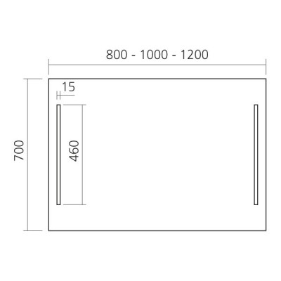 Miroir avec luminaire double bandeau