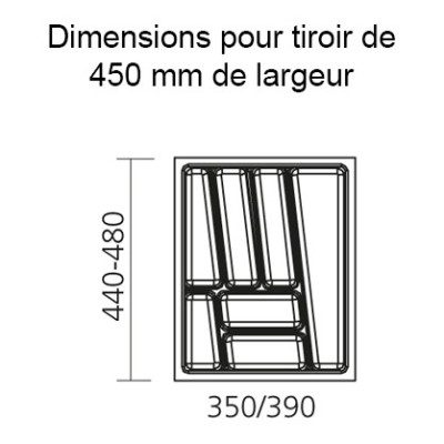 Range-couverts CONFORT pour tiroir de 450 mm