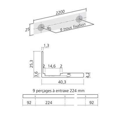 Poignée de meuble profil aluminium