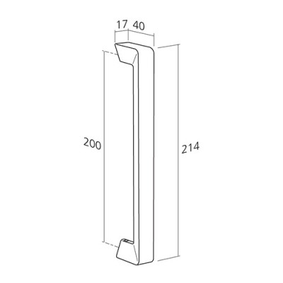 Poignée de tirage look inox entraxe 200 mm