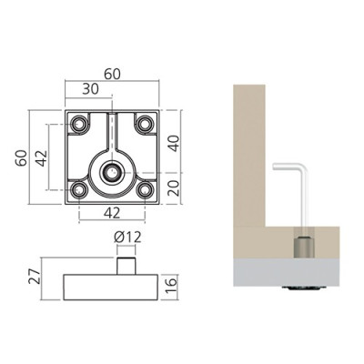 Pied de meuble carré