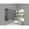 Miroir avec luminaire double bandeau