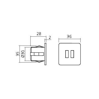 Mini bloc prises USB carré