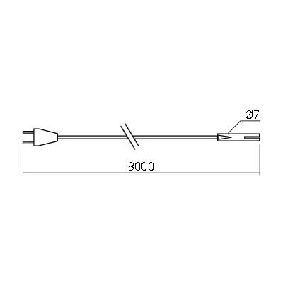 Fil d'alimentation simple, longueur 3000 mm